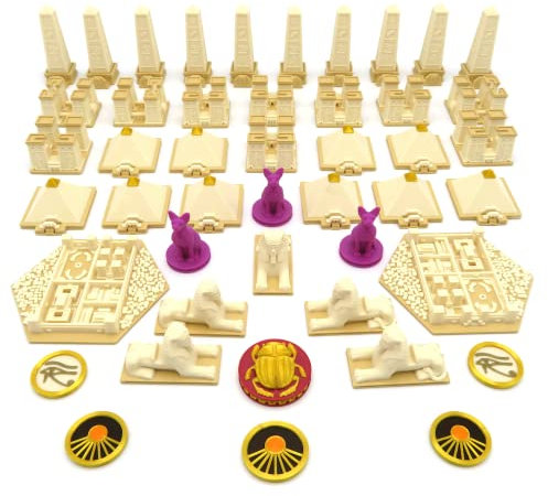 BGExpansions – Premium-Upgrade-Paket für Ankh: Gods of Egypt | 46 3D-Token | Pyramiden, Obelisken, Tempel und Sphinxen | Kompatible, detaillierte und vollfarbige Komponenten
