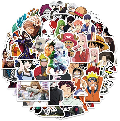 LYLSDSB 50 StüCk Anime Aufkleber Wasserdicht Vinyl Graffiti Stickers für Laptop Skateboard Auto Motorrad Gitarre Gepäck Wasserflasche Telefon, Cartoon Mix Anime Aufkleber für Teens Kinder Erwachsene