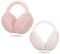 Draftor Lot de 2 cache-oreilles d'hiver réglables en fausse fourrure chaude coupe-vent en peluche pour homme et fille, Blanc + rose., taille unique