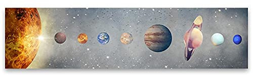 GEMMII Leinwandbild Wandbild XXL Modern Moon Stars Space Planet Canvas Painting Posters And Prints Wall Art Pictures For Kids Room Home Decor 70x210cm Frameless