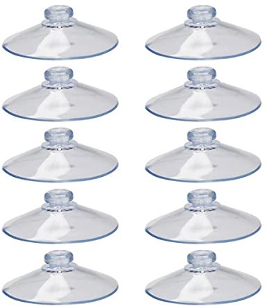 YSJJZRL Ventosa tipo hongo de plástico transparente sin ganchos para el hogar, azulejos, vidrio, espejos (10 unidades, 50 mm)