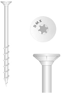 DMX - Betonschrauben Porenbetonschraube mit flachem Kopf, Teilgewinde, Fassadenschraube Spezialschrauben Gasbetonschrauben, gehärteter Kohlenstoffstahl mit Korrosionsschutz - GS - 8 x 100 mm