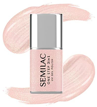 Semilac One Step 3in1 UV Nagellack S258 Naked Glitter Peach 7ml