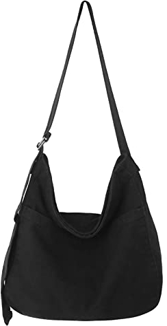 X SIM FITNESSX Unisex perizoma Bag Oxford borsa a tracolla singola per donna Shopping Bag quotidiano/ufficio/scuola/viaggio borsa in tessuto di moda (Nero)