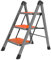 Trittleiter 3-4 Stufenleiter Eisen 2,7 Zoll schmales Profil Klappleiter mit 15 Zoll Anti-Rutsch-Pedal Belastung 150 kg/330 lb Dachbodenleiter