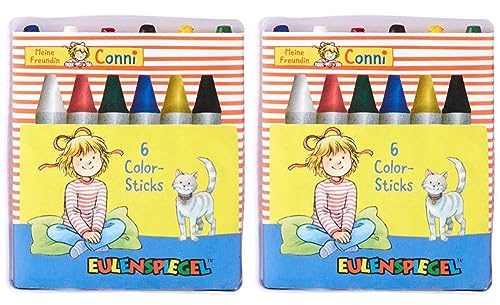 Eulenspiegel 626702 - Color Sticks Meine Freundin Conni, Schminkstifte, Schminkset,Karneval, Mottoparty (Packung mit 2)