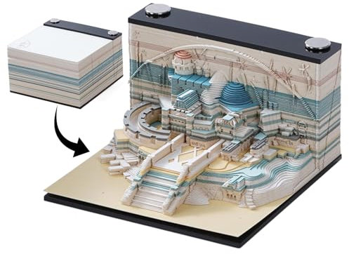 3D-Notizblock, Manor-Notizblock, 3D-Notizblock, Papierkunstschloss, Abreißbares Manor-Skulptur, kreative 3D-Papierskulptur, Schloss-Haftnotizen, geeignet für Einweihungsgeschenk,