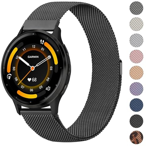 Oumida für Garmin Venu 2 Armband/Venu 3 / Garmin Vivoactive 4 45mm Armbänder Damen Herren, 22mm Metall Uhrenarmband Edelstahl Mesh mit Magnet Ersatzarmband für Garmin Forerunner 255/265/745/255 Music