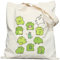 EFFUSON Tragetasche für Damen, mit Tasche und Druckknöpfen, niedliche Canvas-Tragetasche, Geschenke für Blumen, Katzen, Hunde, Frosch-Liebhaber, 14 Kawaiifroggy, Medium, Ästhetische Tragetasche mit
