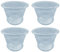 Acan Tradineur - Pack de 4 Macetas con Platos Redondas Transparentes de plástico, Tiesto, macetero, Recipiente para Plantas, Flores, balcón, terraza, hogar, Interior o Exterior - Ø 28,5 x 22,4 cm