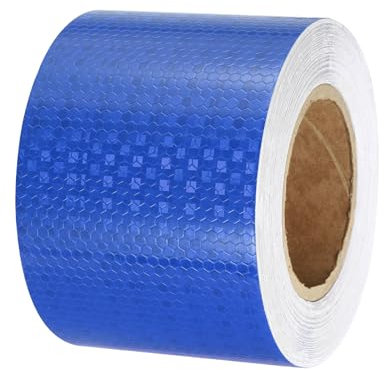 PATIKIL Ruban Réfléchissant Adhésif Bleu 1 Rouleau 10cm x 25 Mètres Ruban Adhésif Réfléchissant de Sécurité Imperméable et Haute Visibilité pour Camions, Remorques, Voitures