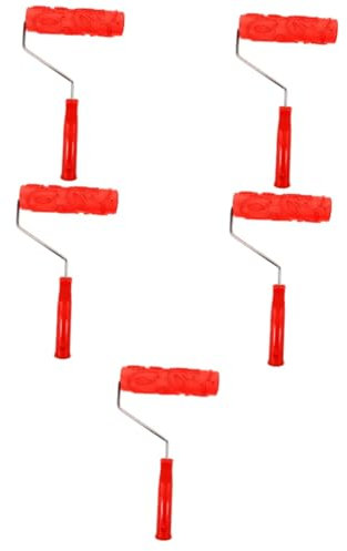 HOMSFOU 5stücke Wanddekoration Gummi-roller Mit Prägung Texturierter Farbroller Für Kreative Wandgestaltungen Für Zuhause Und Büro Vielseitig Einsetzbar Bequem Der Anwendung