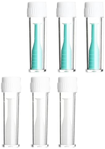 Pack de 6 lentes de contacto de silicona, ayuda para introducir lentes de contacto, removedor de lentes de contacto portátil, de silicona, con ventosa, aplicador seguro y suave