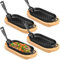 Yiyiring 4 Pcs Cast Iron Fajita Skillet Pan Set Sizzling Steak Plate with Wooden Base and Removable Handle Cast Iron Grill Frying Pan for Home Restaurant Kitchen Cooking (8.66 x 4.33 Inch)