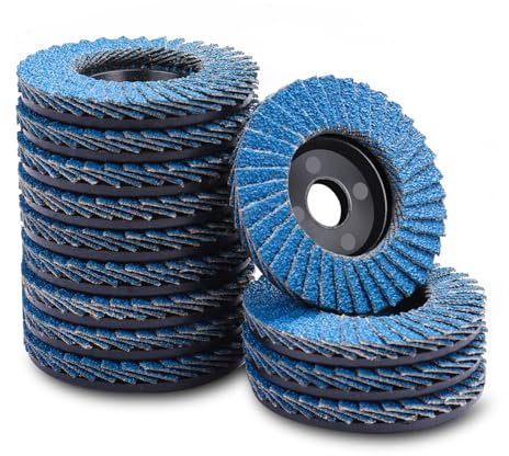 MOGRQAP 12 Stück 76mm Fächerscheiben, Feine Oberfläche Fächerscheibe 60 Korn Winkelschleifer Chleifmopteller Schleifscheiben Flap Disk für Metall Holz Stahl