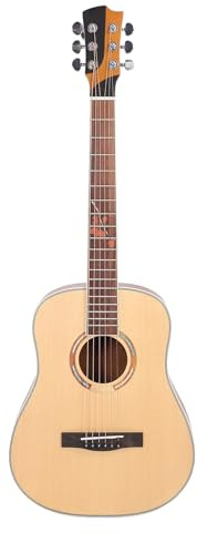 34-Zoll-Akustikgitarre für Anfänger, 6-saitige Volksgitarre, Massive Fichtendecke, Musikinstrument für Anfänger