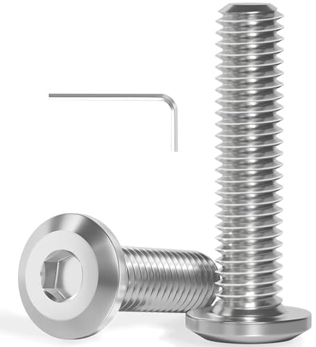 Dayalo 20 Stück Flachkopfschrauben M4 x 20 mm, M4 Schrauben | Edelstahlschrauben M4, Innensechskantschrauben M4 Edelstahl A2 V2A, Vollgewinde mit Innensechskantschlüssel für Geräte