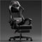 HLFURNIEU Silla Gaming Ergonómica, Silla Gamer con Reposapiés y Soporte Lumbar, Silla Ordenador con Spring Cushion, Sillon Gamer Altura Regulable, Respaldo Ajustable, Cadeira Gaming Negro