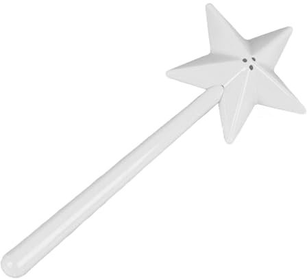 Star Wand Salt Shaker, Fun Salt and Pepper Shakers Salt Shaker Cute 7.09 X 2.76 X 1.18in with Three-Hole Wand Design for Kitchen & Deco (White)