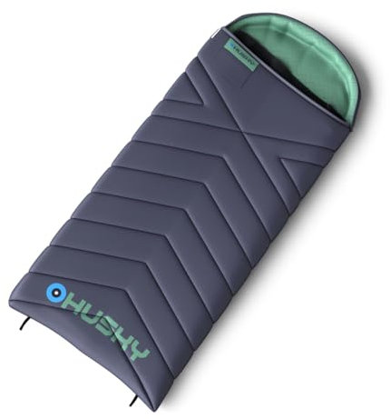 Husky Guty Schlafsack 3 Jahreszeiten bis -10°C, Warme Deckenschlafsack für Erwachsene, Sommerschlafsack für Camping, Trekking, Outdoor und Indoor (Dunkelblau, 220x90)