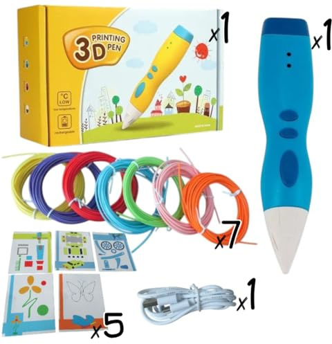 Diverjoy Kabelloser 3D-Stift für Kinder bei niedriger Temperatur, 3D-Stift, sicher und einfach zu bedienen, ungiftige Materialien, kreatives Geschenk für Jungen und Mädchen (Marineblau)