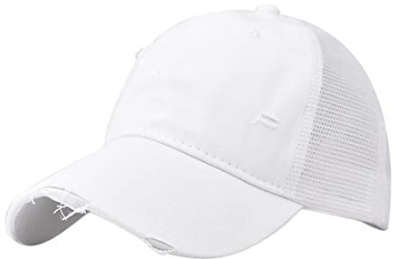 La Cap Schwarz Männer Damen Hut Mode Baseball Kappe Denim Schnalle Outdoor Sonnenschutz Sonnenschutz Hut Cap Herren Blau (White, One Size)