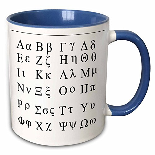 Tea Mugs Funny Drinking Cups 330Ml, Greek Alphabet Coffee Mugs Novelty for Hot Drinks Colleague Friend