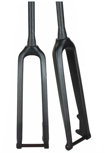 Gerenecic 26/27.5/29'' Bike Rigid Fork Carbon Mountain Bike Rigid Fork 1-1/8'' Straight Tapered Steerer Tube Threadless Thru Axle 15mm Disc Brake Fork