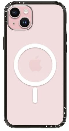 CASETiFY Compact iPhone 15 Plus Hülle [MagSafe-kompatibel/Schlank/Schutz vor Stürzen aus 1,2 m] - Transparentes Schwarz