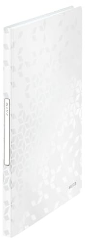 Leitz WOW Sichtbuch in A4 Format, 10er Pack, Mit je 40 Klarsichthüllen für 80 Blatt, Perlweiß, WOW, 46320001, Weiß