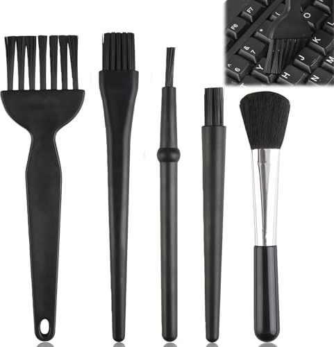 Anti Static Brush Set - 5pcs Keyboard Cleaning Kit Small ESD Brushes Dust Laptop Cleaner Brush Portable Plastic Computer Gadgets for PC Tablet Motherboard Camera Mobiles Desk Office Equipment