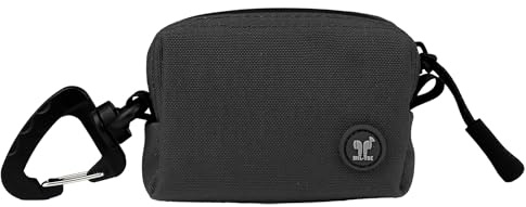 Mil-Tec Earpod Pouch • Compact Protective Case with Zip • With Carabiner • Bag for Earpods, Cables and Small Parts • Black