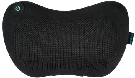 Medivon Travel 3, Massagekissen kabellos mit Wärmefunktion, Rückenmassagegerät elektrisch mit 8 Massageköpfen, Shiatsu Massage Kissen für Nacken Schulter Rücken Beine, USB-C, 120 Min Akku