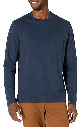 Amazon Essentials Men's Slim-Fit Long-Sleeve T-Shirt, Navy, L