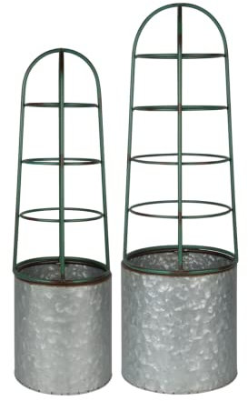 Esschert Design Jardinière avec treilli en Fer (Lot de 2)