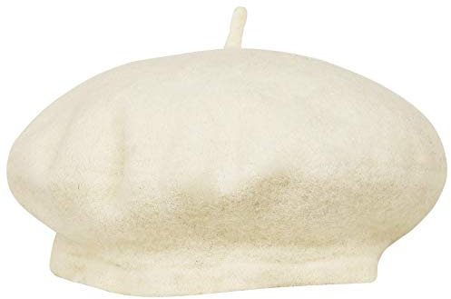 TRIXES Französische Baskenmütze in modischem Creme klassishe Creme Künstlermütze