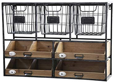 Chic Antique Wandregal mit Schubladen