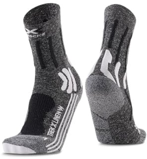 X-Bionic 4.0 TREK X LINEN Damen-Trekking-Socken, verbesserte Kühltechnologie und erhöhter Komfort für anspruchsvolle Trails und Outdoor-Aktivitäten - Grau/Schwarz, 41-42
