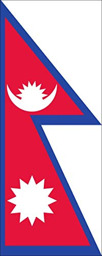 flaggenmeer® Flagge Nepal 110 g/m² ca. 400 x 150 cm mit Hohlsaum für Ausleger