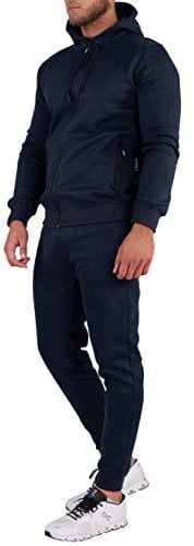 opoppy Jogging Herren 2-teilig mit Kapuze (S, dunkelblau)