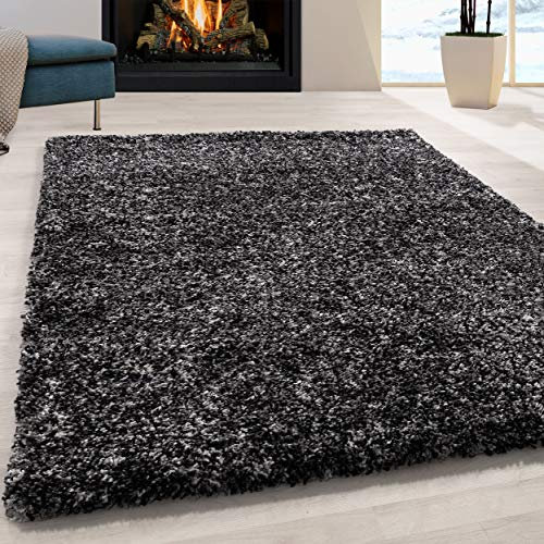 Vintage Stil Teppich Wohnzimmer Kurzflor Meliertes Design Esszimmer Schlafzimmer Flur Küchenteppich Weich & Flauschig Pflegeleicht Läufer Teppich in Farbe: Anthrazit, Grösse: 80 x 250 cm