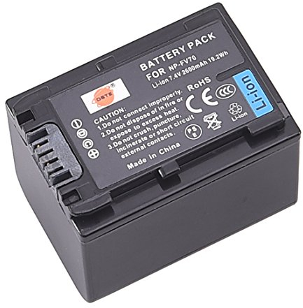 DSTE Rechange Li-ION Batterie Compatible pour NP-FV70 et Sony DCR-SR88,DCR-SX21,DCR-SX44,DCR-SX45,DCR-SX63,DCR-SX65,DCR-SX83,DCR-SX85,FDR-AX100,HDR-CX115,HDR-CX130,HDR-CX150,HDR-CX155 Caméra