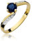 Damen Ring 585 14k Gold Gelbgold echt Saphir Edelstein Diamanten Brillanten