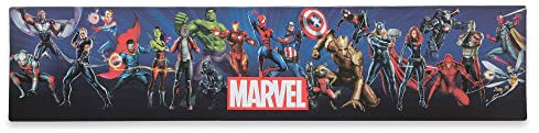 Open Road Brands Marvel Gallery Wanddekoration auf Leinwand, großes Superhelden-Bild mit Marvel-Figuren für Männerhöhle, Schlafzimmer oder Filmzimmer