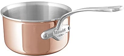 Mauviel M’6S 6-Ply Polished Copper & Stainless Steel Sauce Pan With Cast Stainless Steel Handles, Suitable For All Types Of Stoves, 2.6-qt, Made In France