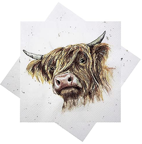 Servietten Oktoberfest Rind Galloway Bayrisch Tischdeko Grill Kuh Partydeko Deko 20 Stück