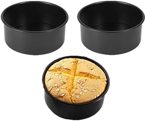 XZJMY 2 Pack 5 Inch Black Cake Pan, Mini Cake pan, Round Aluminum Cake pan, Used for Family Gatherings to Bake Mini Cake Pizza, Quiche