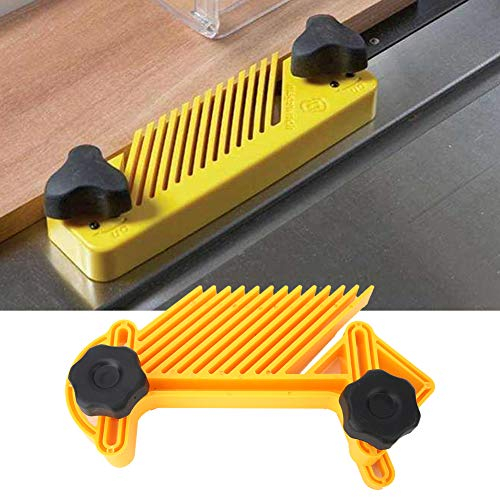 FeatherBoard Dual, Holzbearbeitungs-Graviermaschinenzubehör für Trimmer-Routertische, Tischkreissägen und Zäune,Gelb