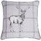 Sleepdown Kissen mit Hirsch-Motiv, gebürstete Baumwolle, gefüllt, 45 x 45 cm, Grau