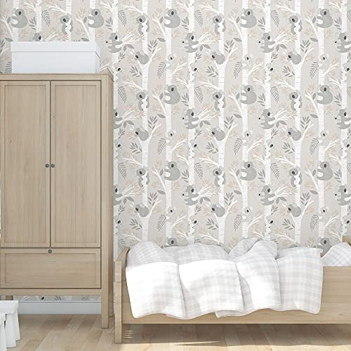 Tapete Koala Puder grau beige für neutrale Kinderzimmer G78385 Tiny Tots 2 Glitzer